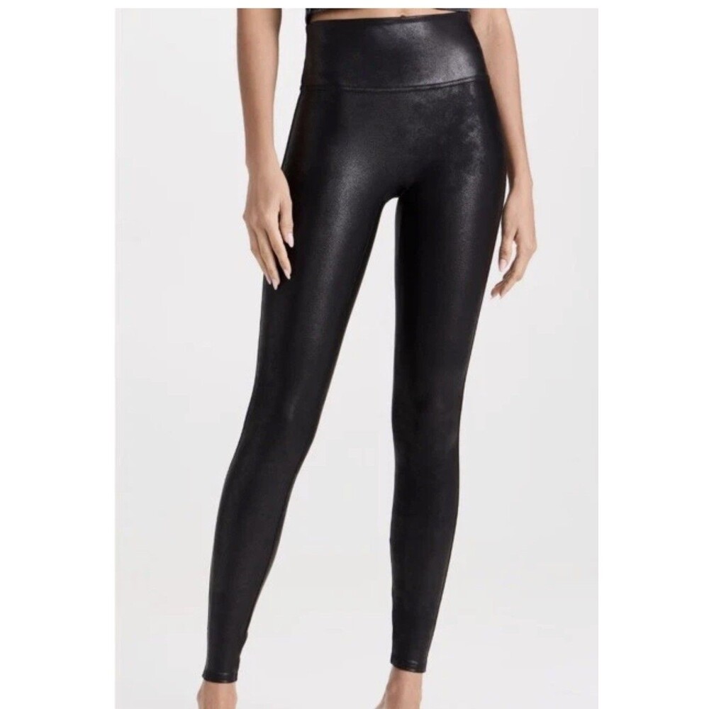 Spanx Faux Leather Leggings for Women, Size L - Black